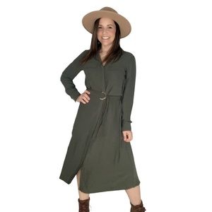 Long Sleeve Shirt Midi Dress